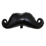 31" Black Mustache Shaped Mylar Balloon, Foil Party Balloons#whtbkgd