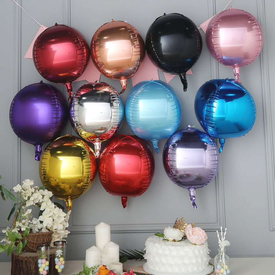 2 Pack | 12inch 4D Lavender Lilac Sphere Mylar Foil Helium or Air Balloons