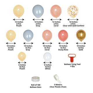 Turn Your Party into a Dazzling Celebration with Our Gold, Dusty Rose, and Peach Balloon Kit