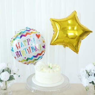 Colorful Happy Birthday Cake Mylar Foil Balloon Set for Perfect Party Decorations