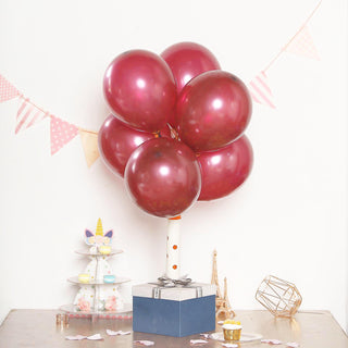 Add a Touch of Elegance with 12" Shiny Pearl Burgundy Latex Balloons