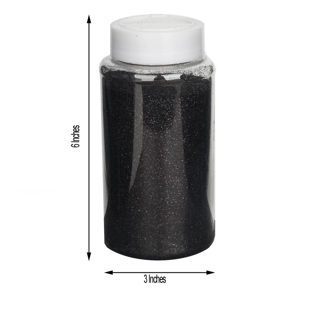 1 Pound Black DIY Art & Craft Extra Fine Glitter With Shaker Bottle