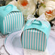 10 Pack | 3.5inch Turquoise/White Striped Cupcake Candy Treat Gift Boxes