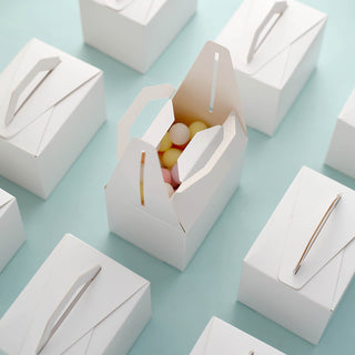 Classic White Tote Party Favor Candy Gift Boxes - Perfect for Every Occasion
