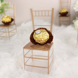 Clear and Gold Chiavari Chair-Shaped Candy Gift Boxes Clear and Gold Chiavari Chair-Shaped Candy Gift Boxes