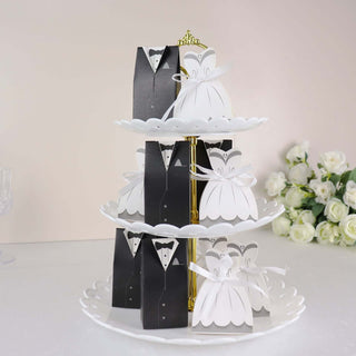 Stunning Wedding Dress and Tuxedo Shower Party Favor Boxes Stunning Wedding Dress and Tuxedo Shower Party Favor Boxes
