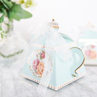 Light Turquoise Mini Teapot Favor Boxes - The Perfect Party Favor