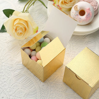 Chic and Shiny Gold Party Favor Boxes