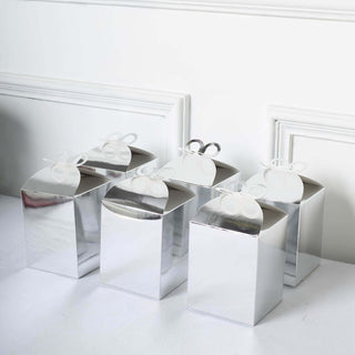 Premium Metallic Silver Cardstock Candy Gift Boxes Premium Metallic Silver Cardstock Candy Gift Boxes