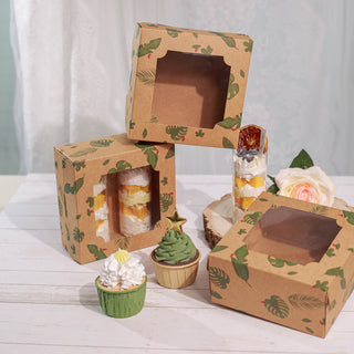 Elevate Your Event Decor with the Tropical Leaf Cardboard Bakery Box