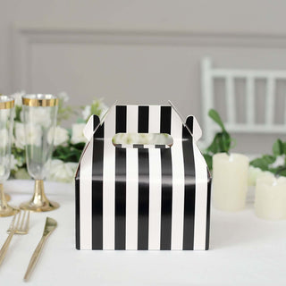 Chic White/Black Striped Candy Gift Boxes - Perfect for Weddings, Parties, and More Chic White/Black Striped Candy Gift Boxes - Perfect for Weddings, Parties, and More