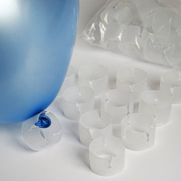 50 Pcs 1.25" Balloon Arch Attachment Clips, 4 PT Clear Plastic Clips