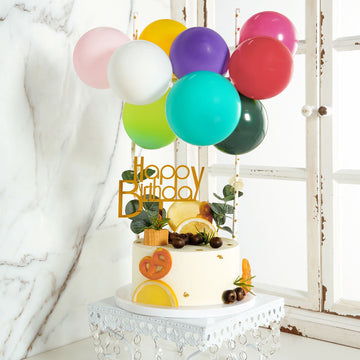 11 Pcs Balloon Garland Cloud Cake Topper, Mini Cake Decorations - Assorted Colors