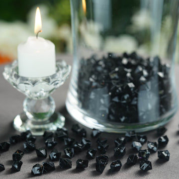 400 Pack Black Mini Acrylic Ice Bead Vase Fillers, DIY Craft Crystals