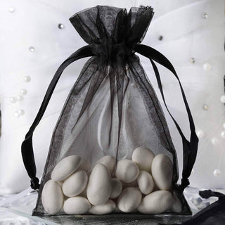 Black Organza Drawstring Wedding Party Favor Gift Bags Black Organza Drawstring Wedding Party Favor Gift Bags