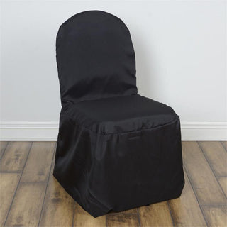 Elevate Your Event with the Black Polyester Banquet Chair Cover