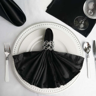Black Seamless Satin Cloth Dinner Napkins: Add Elegance to Your Table Black Seamless Satin Cloth Dinner Napkins: Add Elegance to Your Table