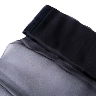 Black Solid Sheer Chiffon Fabric Bolt for Elegant Event Decor Black Solid Sheer Chiffon Fabric Bolt for Elegant Event Decor
