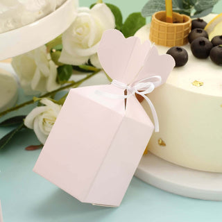 Blush Floral Top Satin Ribbon Party Favor Candy Gift Boxes Blush Floral Top Satin Ribbon Party Favor Candy Gift Boxes