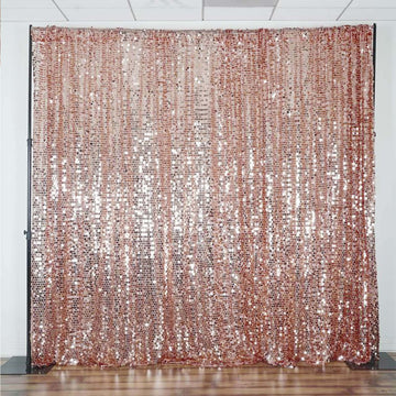 20ftx10ft Blush Big Payette Sequin Event Curtain Drapes, Backdrop Event Panel