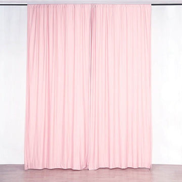 2 Pack Blush Scuba Polyester Event Curtain Drapes, Inherently Flame Resistant Backdrop Event Panels Wrinkle Free with Rod Pockets - 10ftx10ft