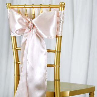 Elevate Your Event with Blush Satin Chair Sashes Elevate Your Event with Blush Satin Chair Sashes