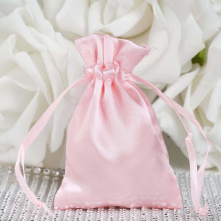 Blush Satin Drawstring Wedding Party Favor Bags Blush Satin Drawstring Wedding Party Favor Bags