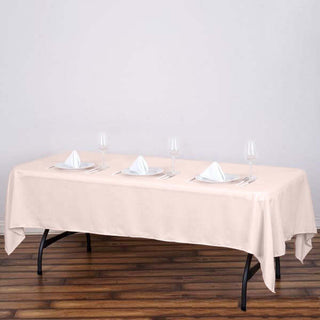 Add Elegance to Your Event with the Blush 60x102 Polyester Tablecloth Add Elegance to Your Event with the Blush 60x102 Polyester Tablecloth