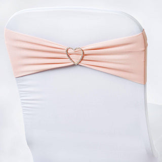 Elegant Blush Spandex Stretch Chair Sashes Elegant Blush Spandex Stretch Chair Sashes
