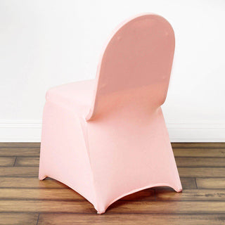 Elevate Your Event with the Blush Spandex Stretch Fitted Banquet Chair Cover Elevate Your Event with the Blush Spandex Stretch Fitted Banquet Chair Cover