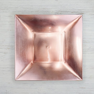 6 Pack 12" Rose Gold Square Rim Acrylic Charger Plates, Modern Glam Table Decor
