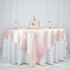 90" x 90" Rose Gold | Blush Seamless Satin Square Tablecloth Overlay