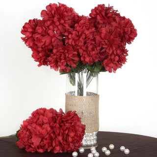 Add a Touch of Elegance with Burgundy Artificial Silk Chrysanthemums