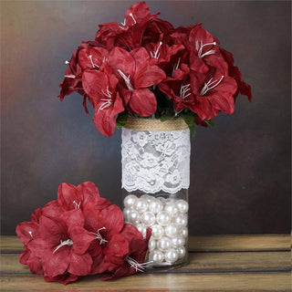 Burgundy Artificial Silk Easter Lily Flowers: Timeless Beauty for Every Occasion