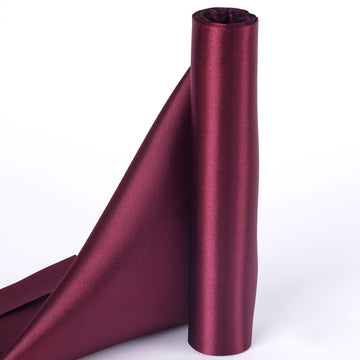 12"x10 Yards Burgundy Satin Fabric Bolt, DIY Craft Wholesale Fabric