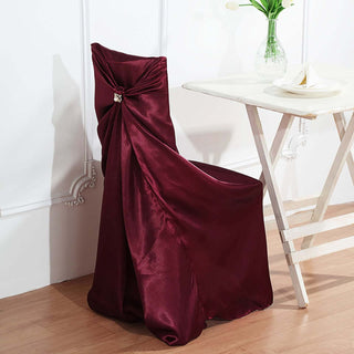 Elevate Your Event with the Burgundy Universal Satin Chair Cover Elevate Your Event with the Burgundy Universal Satin Chair Cover