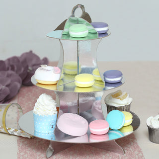 Elegant Metallic Silver Cupcake Stand for Stunning Dessert Displays