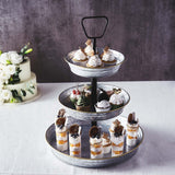 20inches 3-Tier Galvanized Metal Serving Tray, Rustic Dessert Cupcake Stand