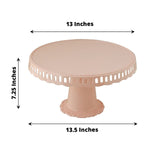 4 Pack | 13inch Blush / Rose Gold Round Footed Reusable Plastic Pedestal Cake Stands