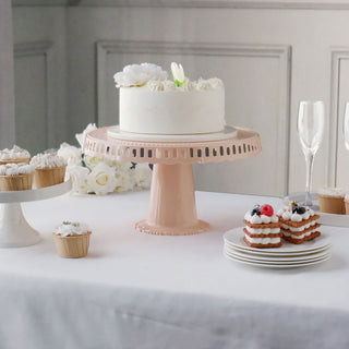 Elevate Your Event Decor with Blush Round Footed Cake Stands