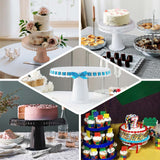 4 Pack | 13inch Black Round Footed Reusable Plastic Pedestal Cake Stands
