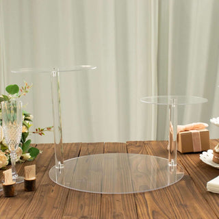 23" Clear 3-Tier Plastic Spiral Pedestal Cake Stand 23" Clear 3-Tier Plastic Spiral Pedestal Cake Stand