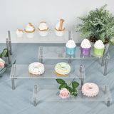 Set of 4 | Clear Premium Acrylic Risers Dessert Display, Cupcake Holder Dessert Stand