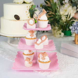 Make a Sweet Statement with the Pink/Silver Floral Print Cupcake Stand Make a Sweet Statement with the Pink/Silver Floral Print Cupcake Stand