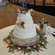 22inch Round Silver Embossed Cake Stand Riser Matte Metal Cake Pedestal