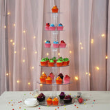 33inch 6-Tier Clear Acrylic Cupcake Tower Stand, Dessert Holder Display