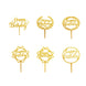 Gold Acrylic Happy Birthday Cake Toppers, Party Decoration Supplies - Assorted Styles#whtbkgd