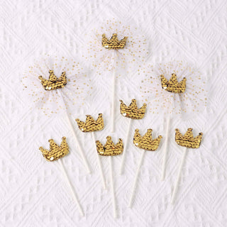 Make Every Celebration Extra Special with Gold Sequin Crown and Tutu Cake Toppers Make Every Celebration Extra Special with Gold Sequin Crown and Tutu Cake Toppers