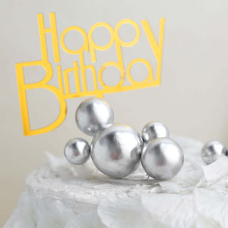 Add a Touch of Elegance with Silver Faux Pearl Balls Cake Topper Add a Touch of Elegance with Silver Faux Pearl Balls Cake Topper