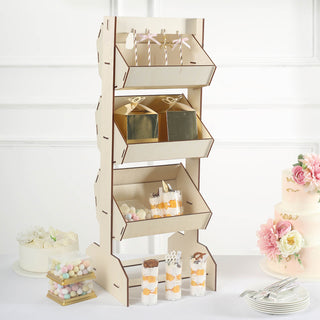 Elevate Your Event with the Rustic Elegance of a Natural Wooden Cupcake Dessert Holder